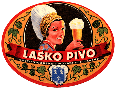 LAŠKO BEER, from 1938 to 1942. Lager with 4% alcohol.