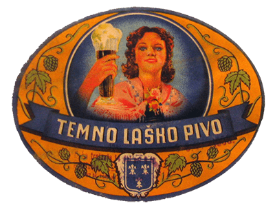 DARK LAŠKO BEER, around 1955 with 6% alcohol.